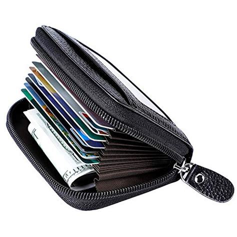 leather credit card rfid holder zipper|rfid genuine leather card holder.